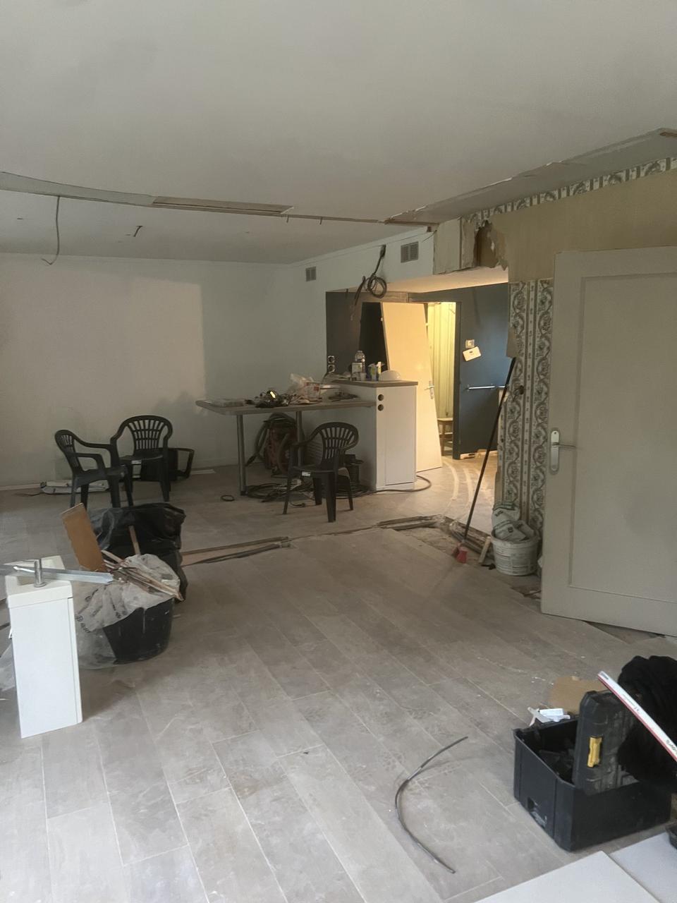 Rénovation RDC Bois d'Achelles – pendant travaux, 1