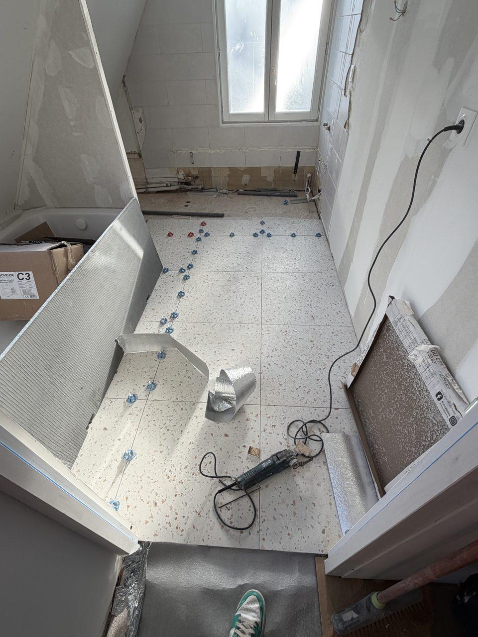 Revêtement de sol soigné, chantier Top Reno